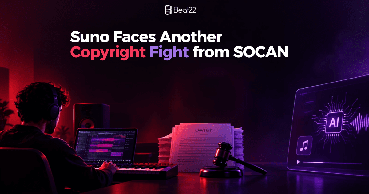 Suno Faces Another Copyright Fight: What SOCAN’s 150-Track Lawsuit Means for AI and the Music Industry