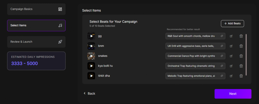 Step 3: Select Items