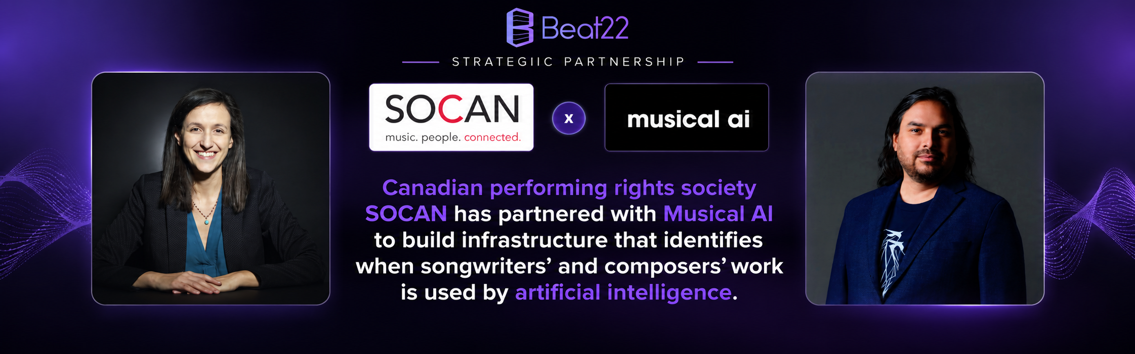 Canadian performing rights society SOCAN has partnered with Musical AI to build infrastructure that identifies when songwriters’ and composers’ work is used by artificial intelligence.